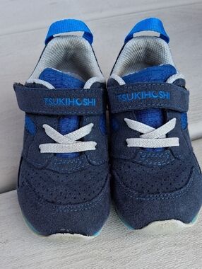 Tsukihoshi Kids Navy & Bright Blue Velcro Sneakers